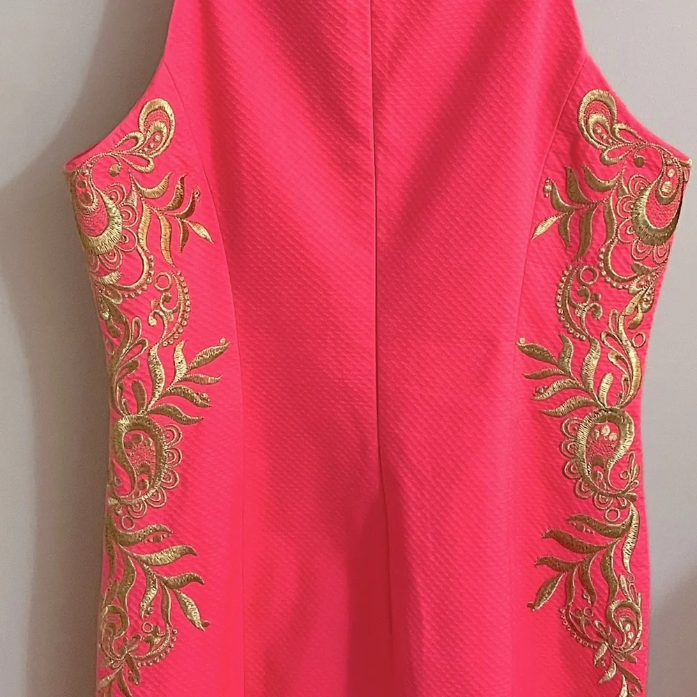 NWOT Lilly Pulitzer Tina Stretch Shift Dress in Coral Sunset, Size 0 - Picture 7 of 9